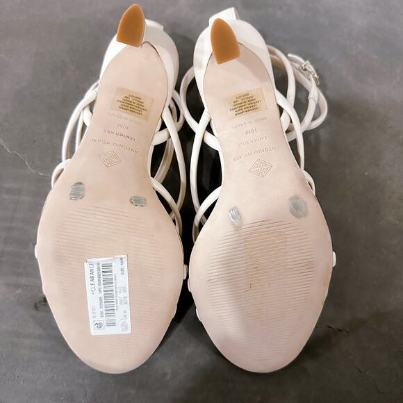 Antonio Melani Gisella Strappy Leather Ankle Strap Dress Sandals Cream Sz 10 NWT - Picture 6 of 8